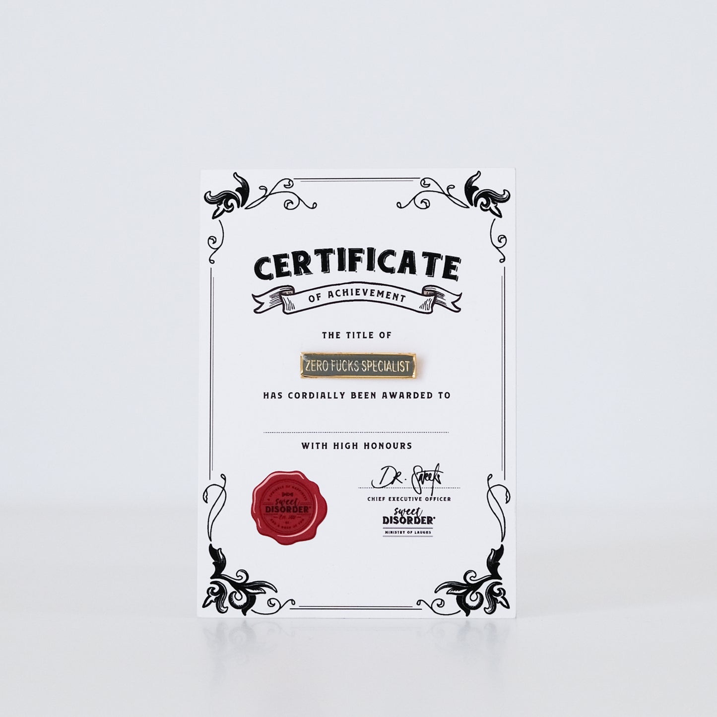 Zero Fucks Specialist Award Badge
